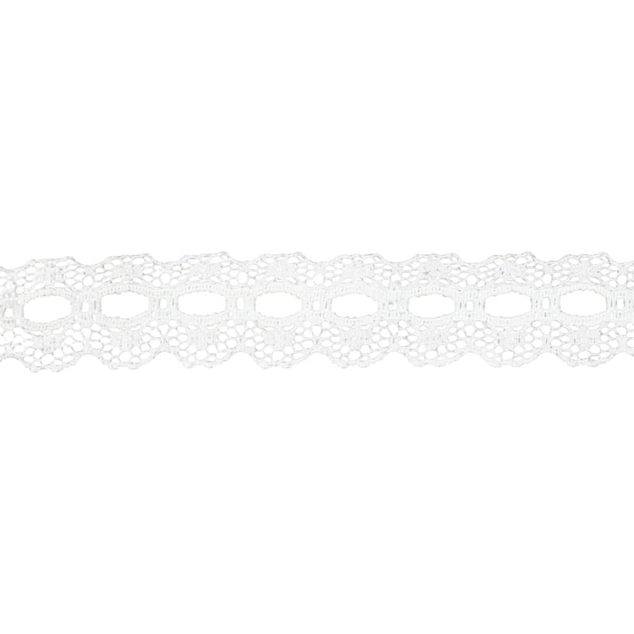 JAM Paper 13/16" x 25yd. Ivory Scallop Lace Ribbon